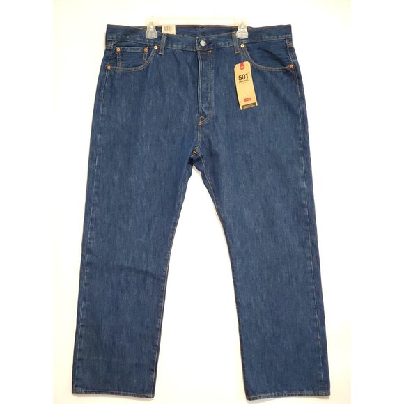 NWT Levi's 501 Men's Original-Fit Dark Stonewash Denim Jeans Size 42X30 1433 - Picture 3 of 12